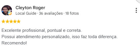 Avaliação de Cleyton Roger no Google, 5 estrelas